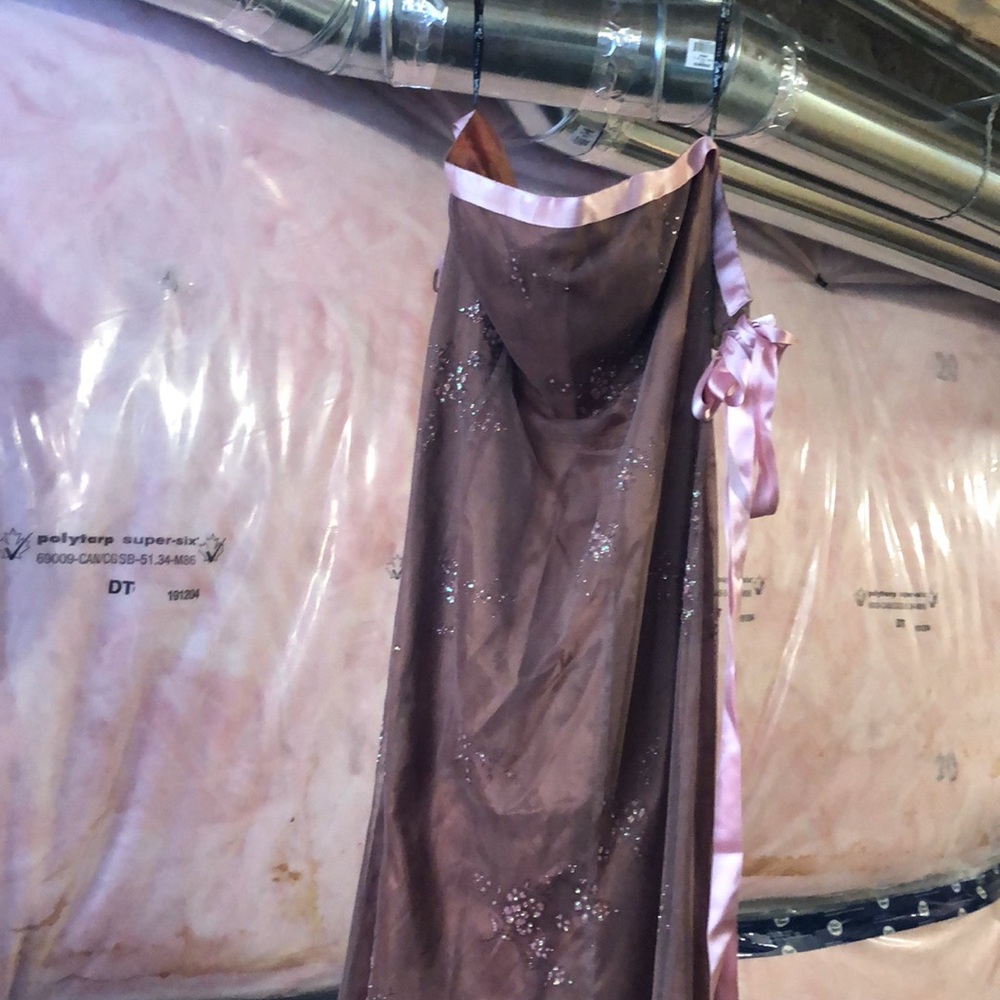 Formal brown and pink dress